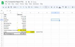 Amazon Transaction Report P&amp;L Template - SellerMetrics