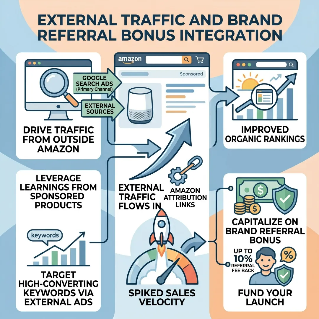 Infographical Image of External Traffic and Brand Referral Bonus Integration
